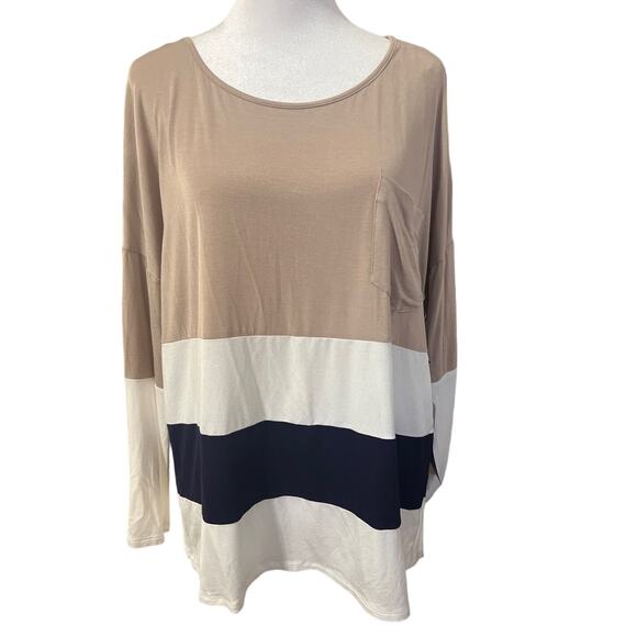 HYFVE Color Block Open V Back Blouse S - Picture 2 of 6